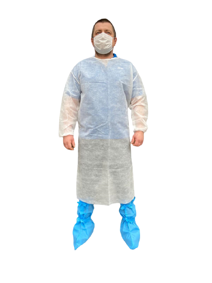 Халат медичний одноразовий, на зав'язках, спанбонд, щ. 30 гр/м2.